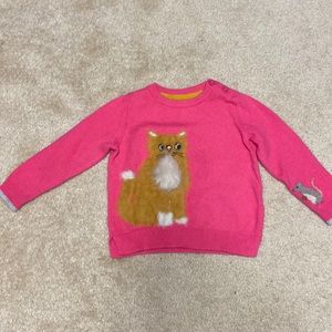 Mini boden Harry Potter pink crookshanks and mouse pink sweater 3/4